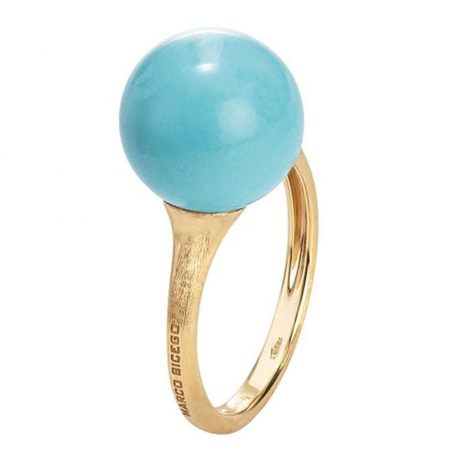 Marco Bicego Africa Boule Turquoise Ring in Yellow Gold