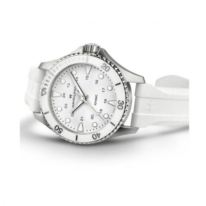 Hamilton Khaki Navy Scuba Quartz 37mm Watch, All White Dial