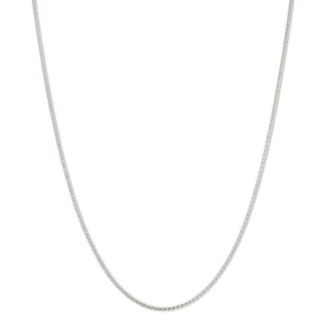 White Gold 1 mm Wheat Chain, 18"