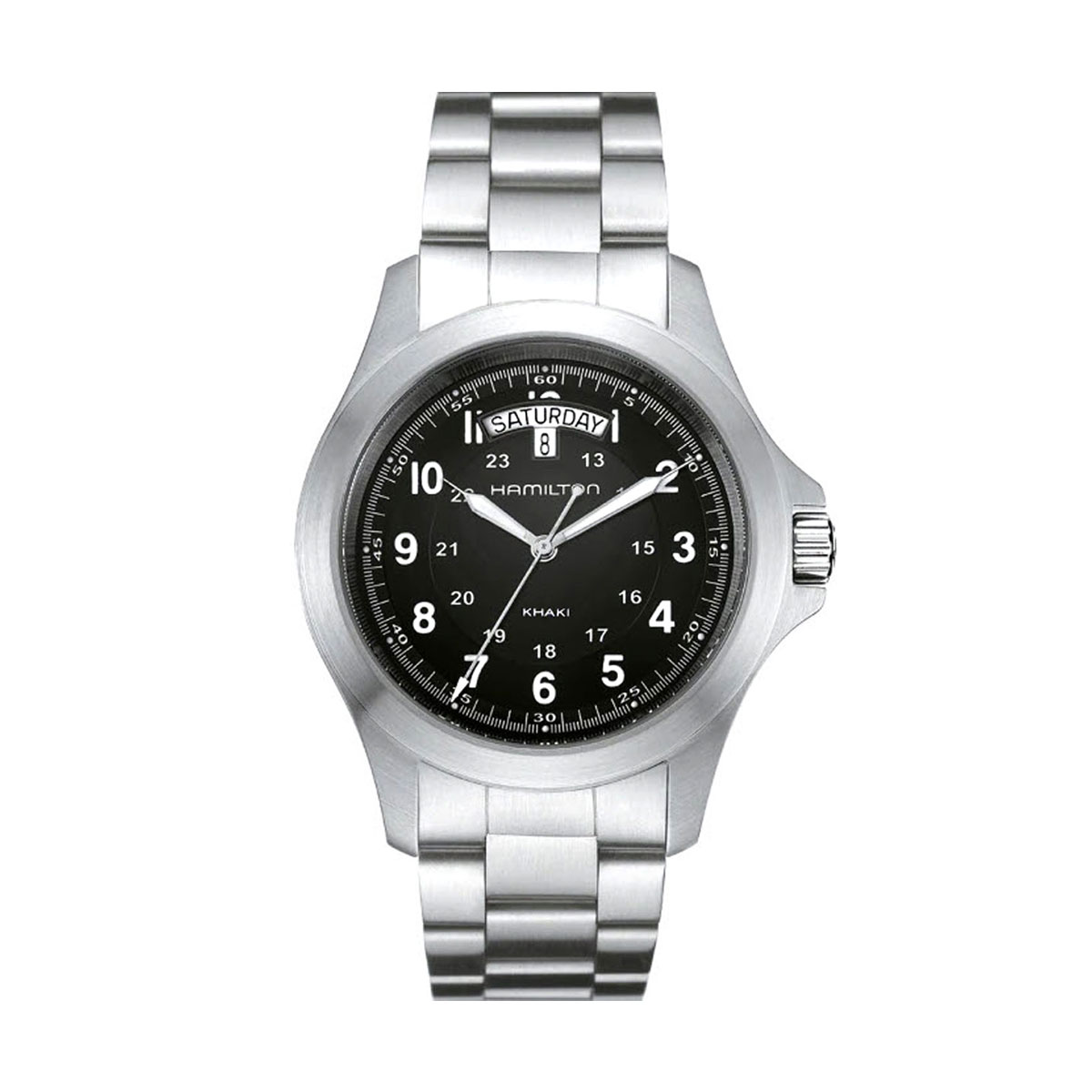 Hamilton Khaki Field King Quartz 40mm Men's Watch, Black and White Dial ...