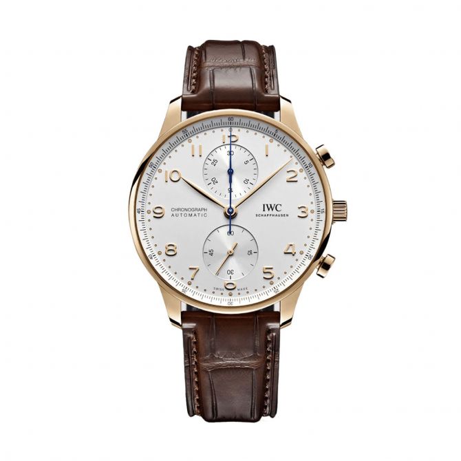 IWC Schaffhausen Portugieser Chronograph 41mm Watch, Gold and Silver Dial