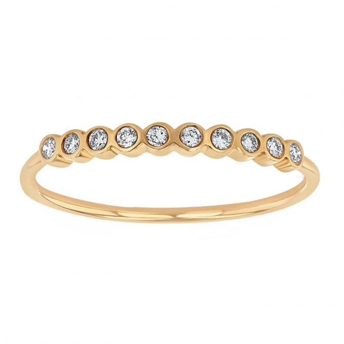 Zoe Chicco 10 Tiny Diamond Bezel Set Ring in Yellow Gold