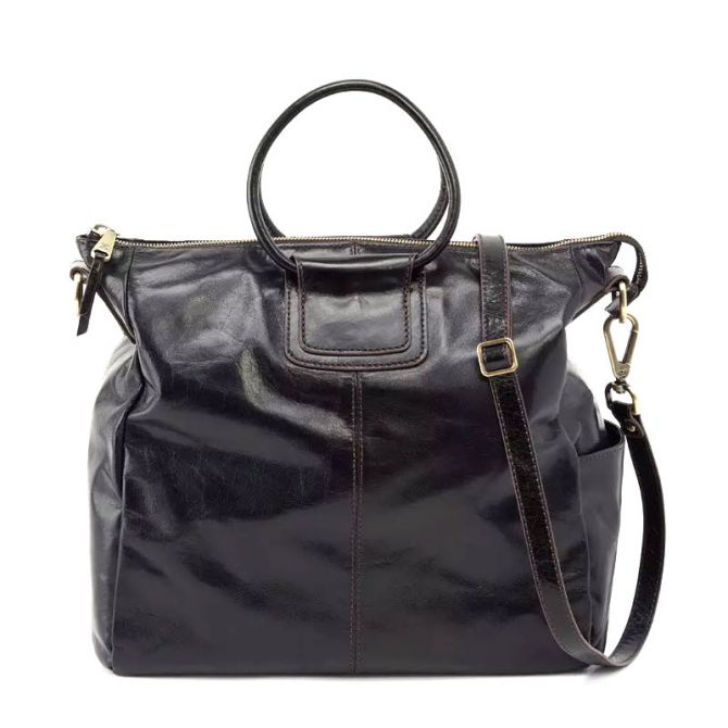 HOBO Sheila Large Satchel, Black Vintage Hide