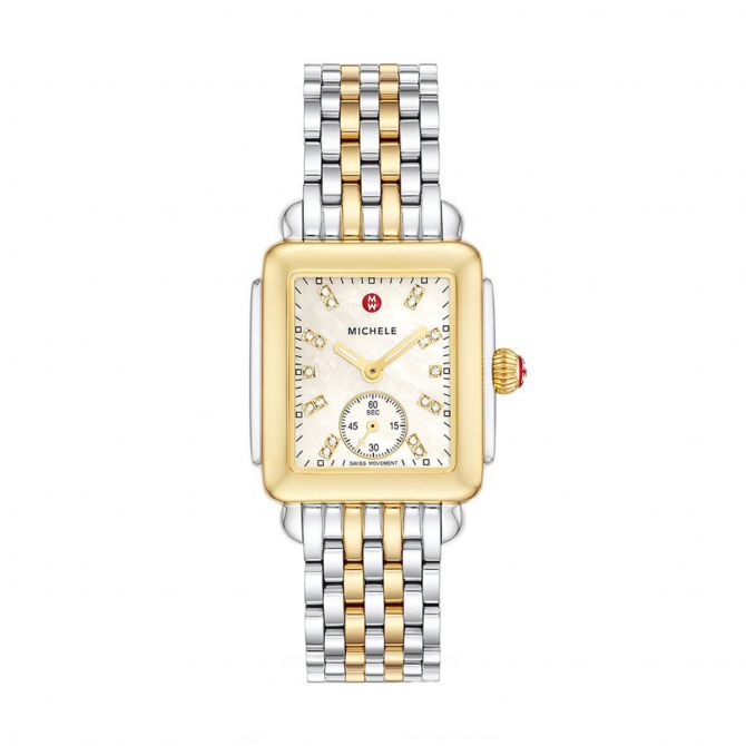 Michele Deco Mid Two-Tone Diamond Dial 29mm Women's Watch