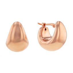 Image for Rose Gold Puffed Tapered Huggie Hoop Earrings