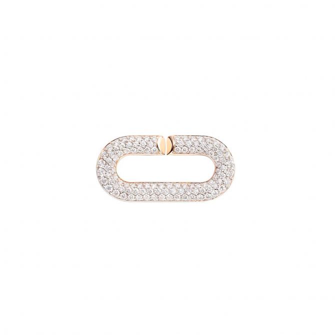 Vhernier Mon Jeu Diamond Pavé Link in Yellow Gold