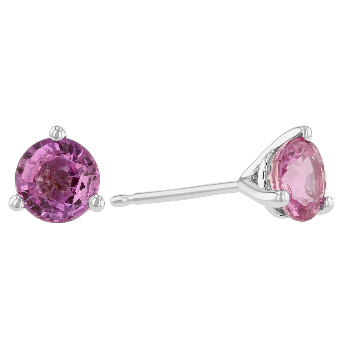 Oval Pink Sapphire Diamond Stud Earrings — J. Sampieri