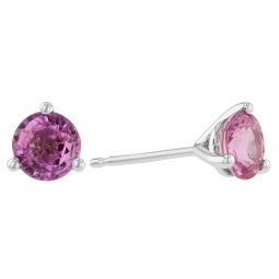 Image for 14K White Gold Round Pink Sapphire Stud Earrings, 5mm