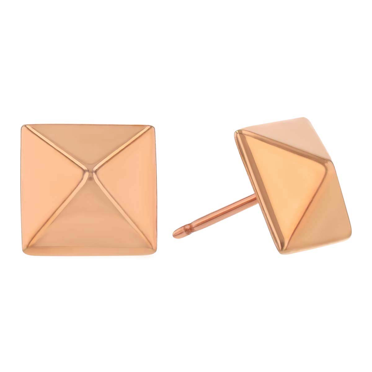 rose gold pyramid studs