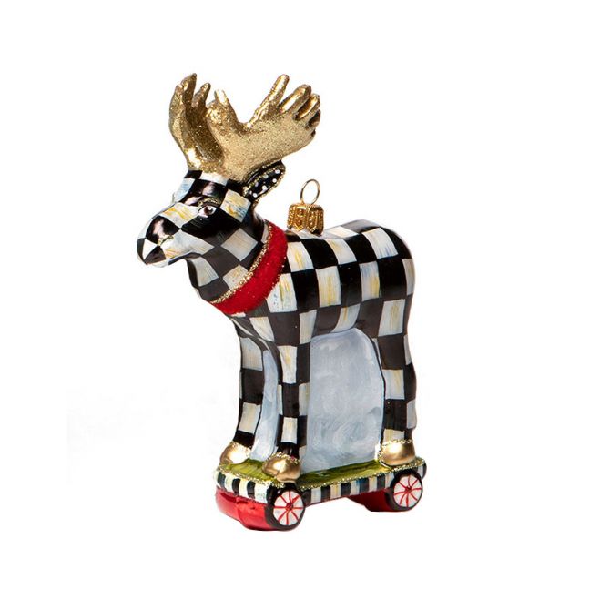 MacKenzie-Childs Glass Ornament, Moose on the Loose