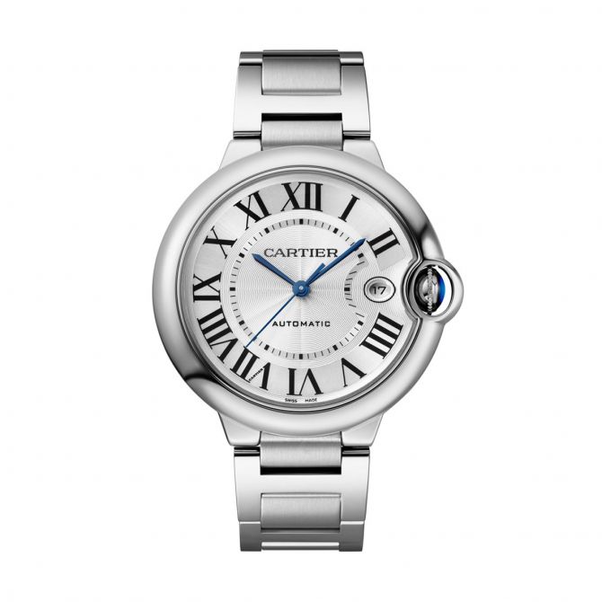 Cartier Ballon Bleu de Cartier 40mm Watch, Silvered Guilloche Dial