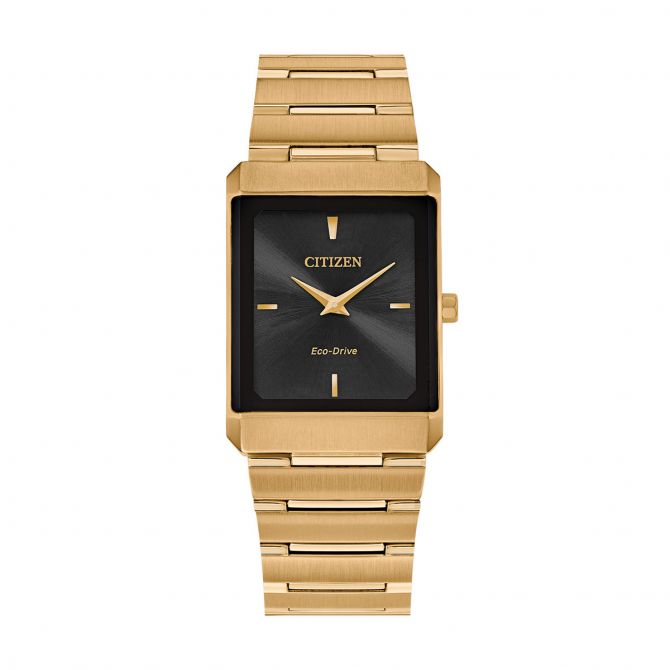 Citizen Stiletto 25mm Watch, Black and Gold Tone Dial