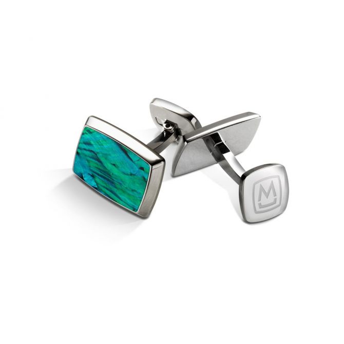 M-Clip Teal Angel Wing Tapered Rectangle Cufflink