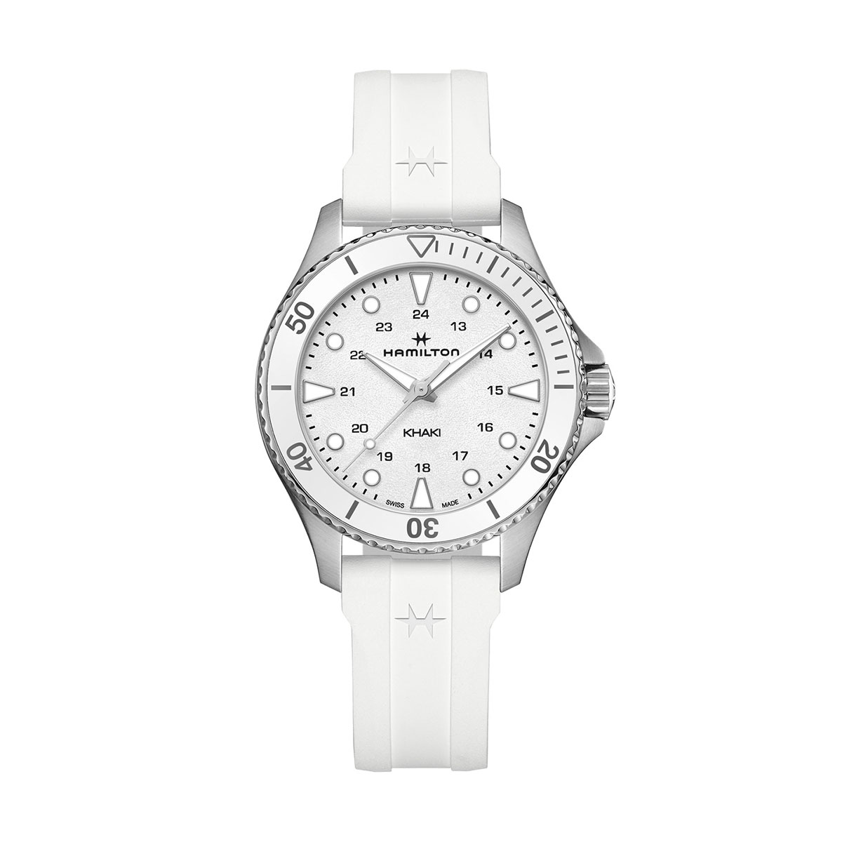 Hamilton Khaki Navy Scuba Quartz 37mm Women's Watch, All White