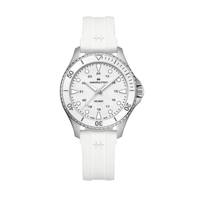 Hamilton Khaki Navy Scuba Quartz 37mm Women's Watch, All White Dial