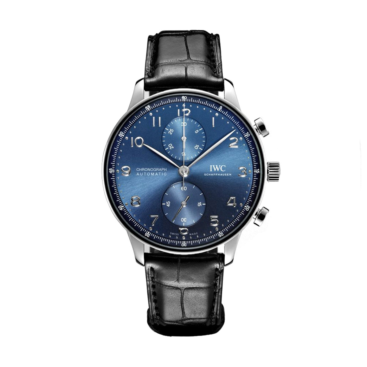 IWC Schaffhausen Portugieser Chronograph 41mm Watch, Blue Dial ...