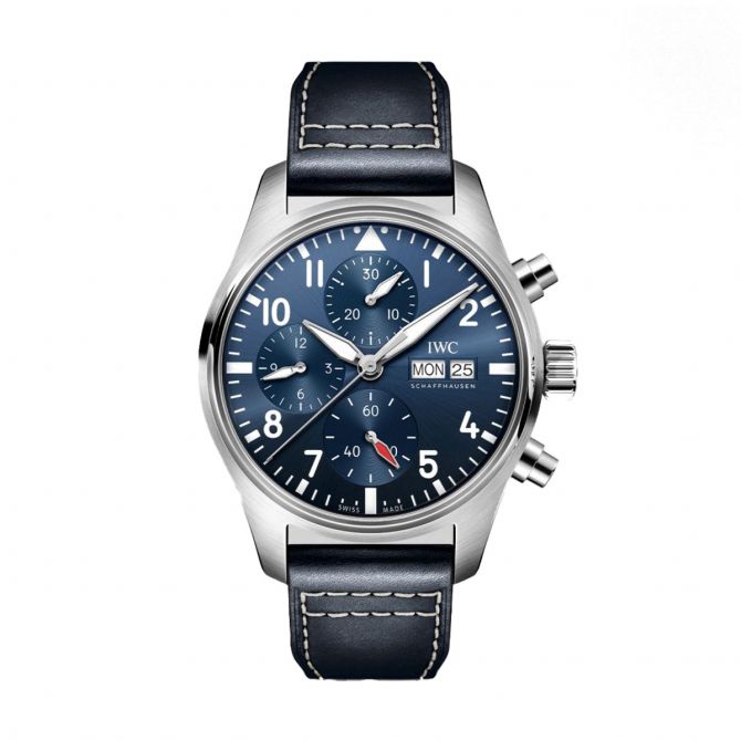 IWC Schaffhausen Pilot's Chronograph 41mm Watch, Blue Dial