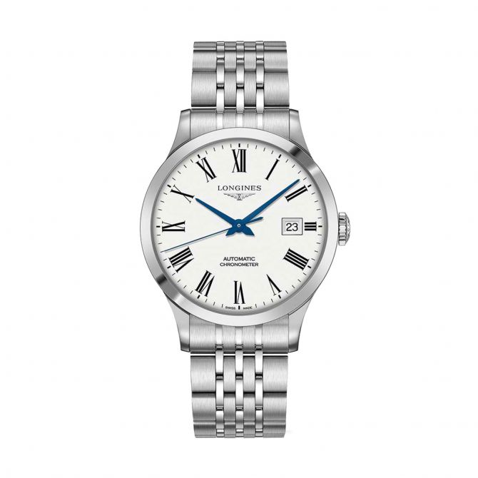 Longines Record Collection 40mm Men's Watch, White Dial