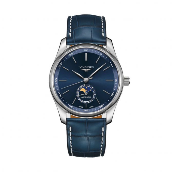 Longines Master Collection 40mm Watch, Sunray Blue Moon and Star Dial