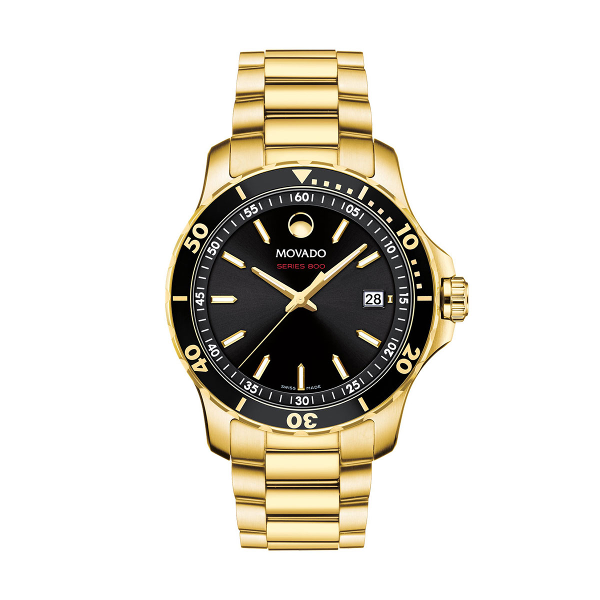 Movado Series 800 40mm Watch Black and Gold Dial 2600145 Borsheims