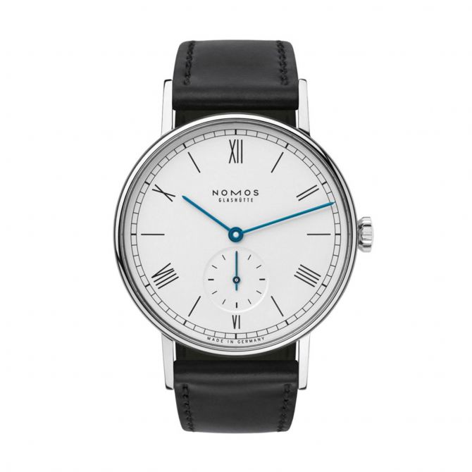 Nomos Glashutte Ludwig 35mm Watch, White and Black Dial