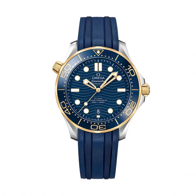 Omega Seamaster Diver 300m Co-Axial Master Chronometer 42mm Men's Watch, Polished Blue Ceramic Dial