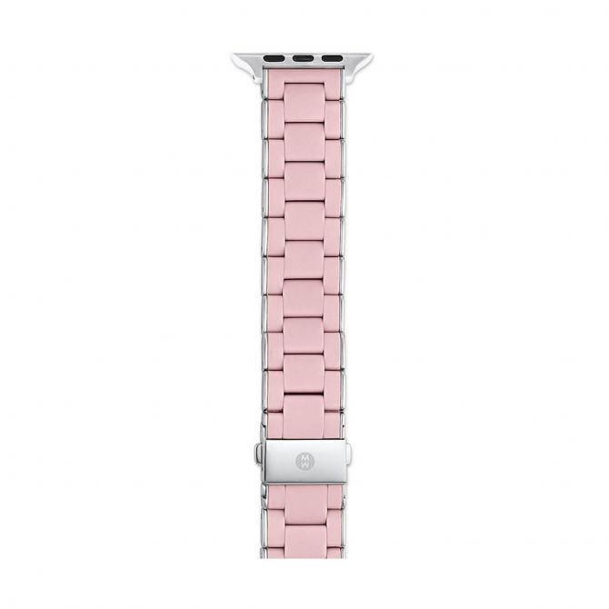 Michele Barely Pink and Stainless Steel Silicone Wrapped Apple