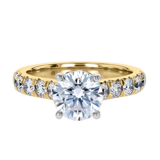 18K Gold Diamond Flush Fit 3/4 cttw Engagement Ring Setting