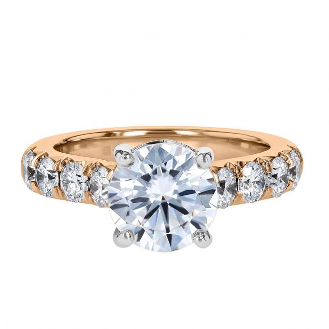 18K Gold Diamond Flush Fit .90 cttw Engagement Ring Setting