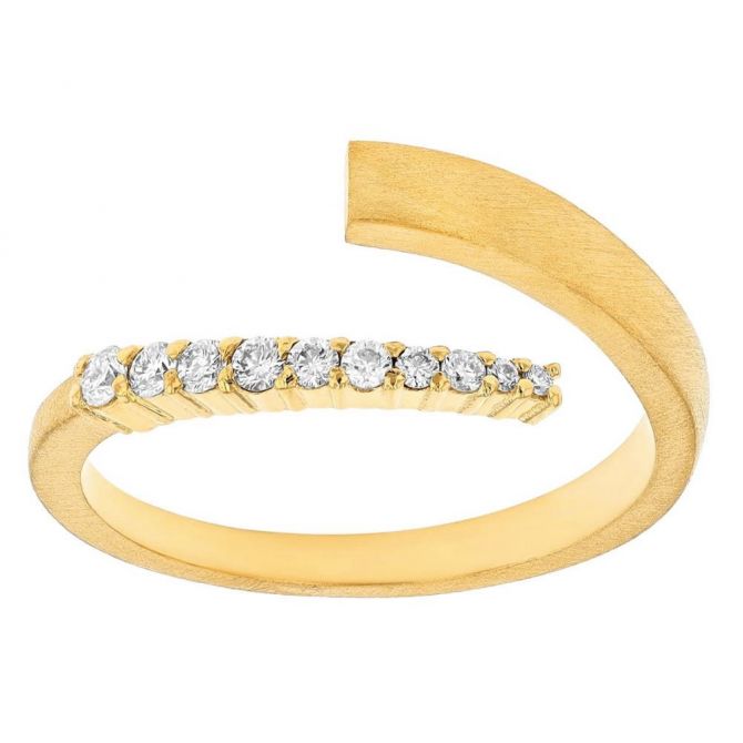 Marika Graduated Diamond Bypass Ring in Yellow Gold