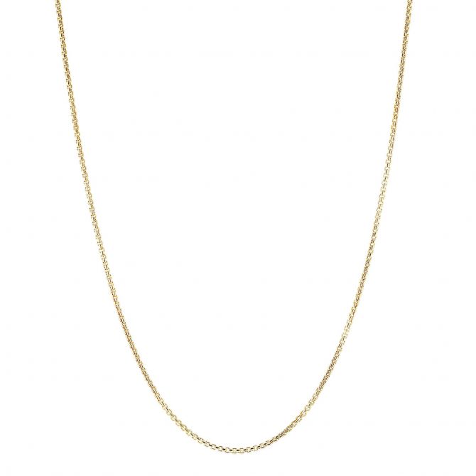 Yellow Gold 1.8 mm Round Hollow Box Chain, 24"