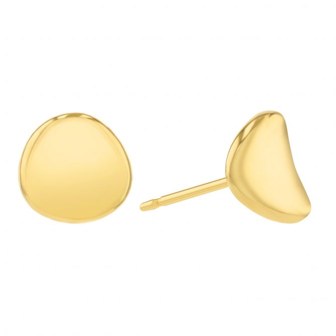 14K Yellow Gold Small Disc Earrings