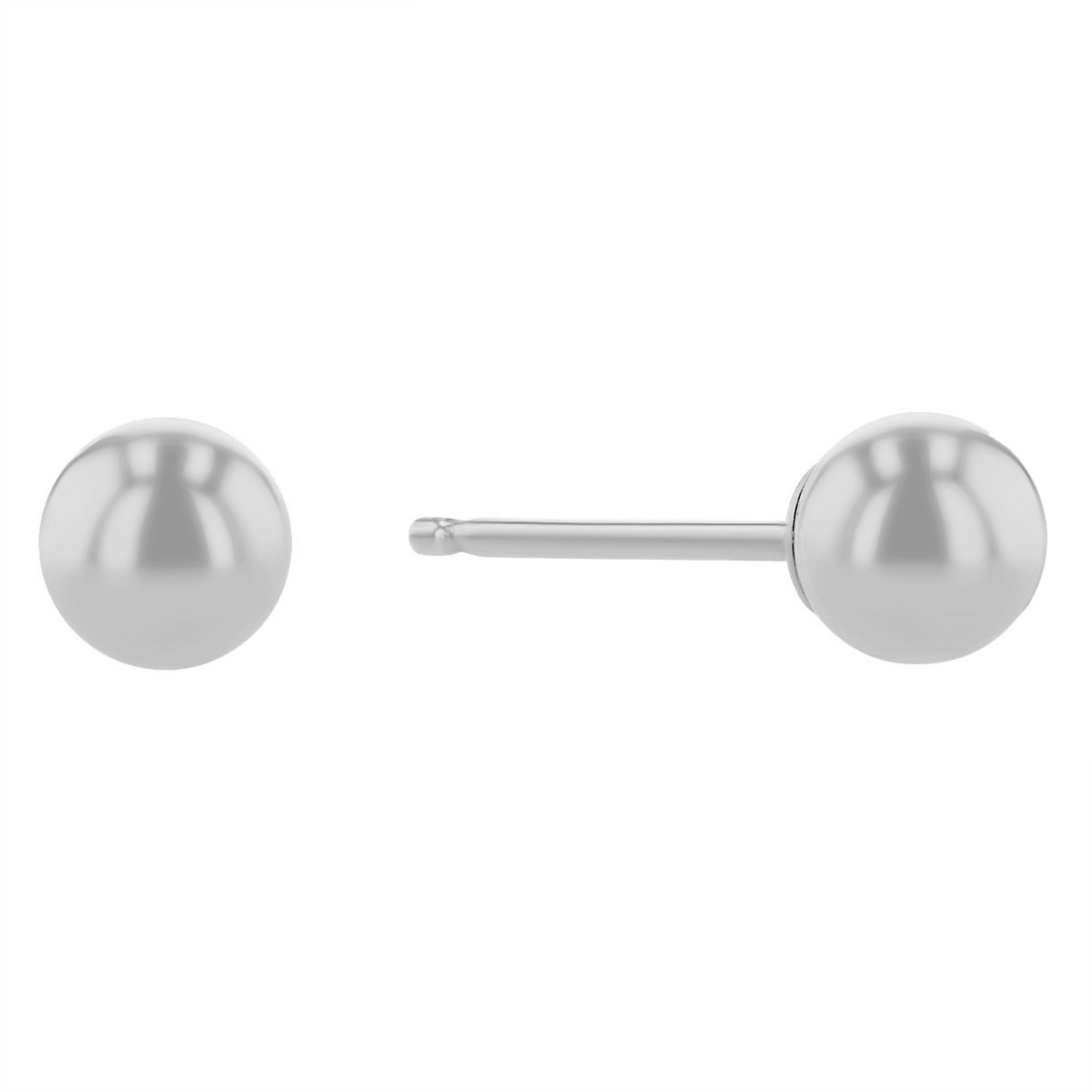 White Gold Ball Earrings, 4mm | Borsheims