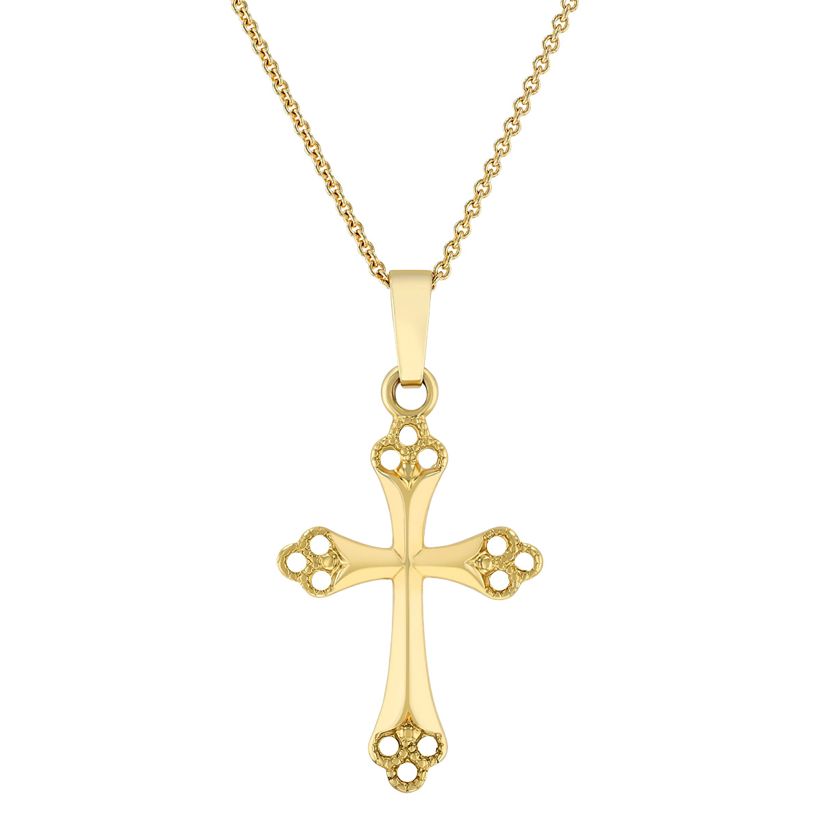 18K PVD Gold Cross Religious Pendant Plain Charms Without Jesus 3 Sizes Christian Crosses for Jewelry Making Gp88, GP89, Gp90