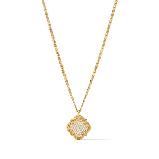 Julie Vos Odette Pave Solitaire Necklace