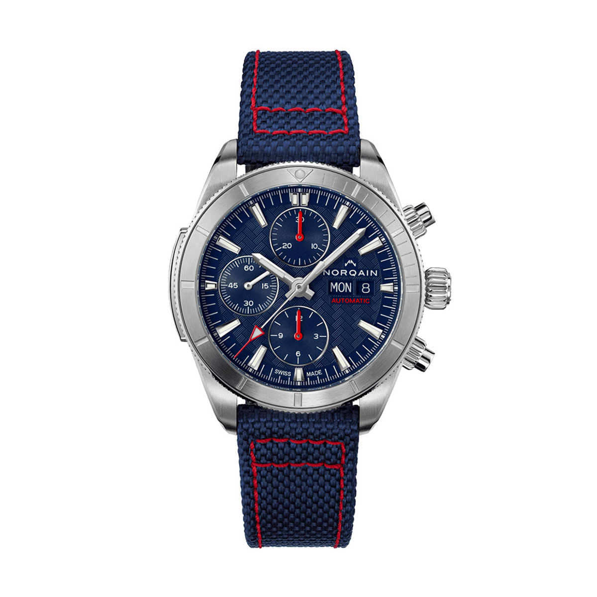 Norqain Adventure Sport Chrono Day and Date 41mm Watch, Ocean Blue Dial ...