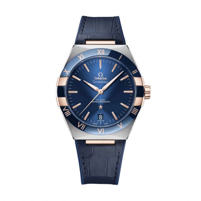 Omega Constellation Steel & Sedna Gold Co-Axial Master Chronometer 41mm Men's Watch, Blue Dial