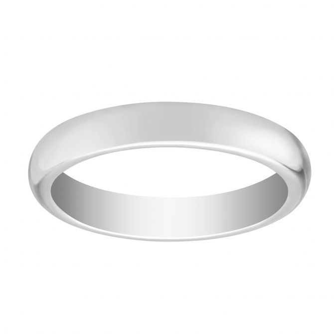 White Gold Wedding Band, 3mm