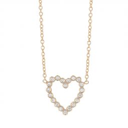 Image for Zoe Chicco Diamond Bezel Set Open Heart Pendant in Yellow Gold, 18"