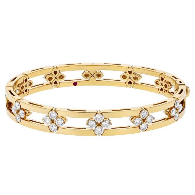 Roberto Coin Love in Verona Diamond Bangle in Yellow Gold