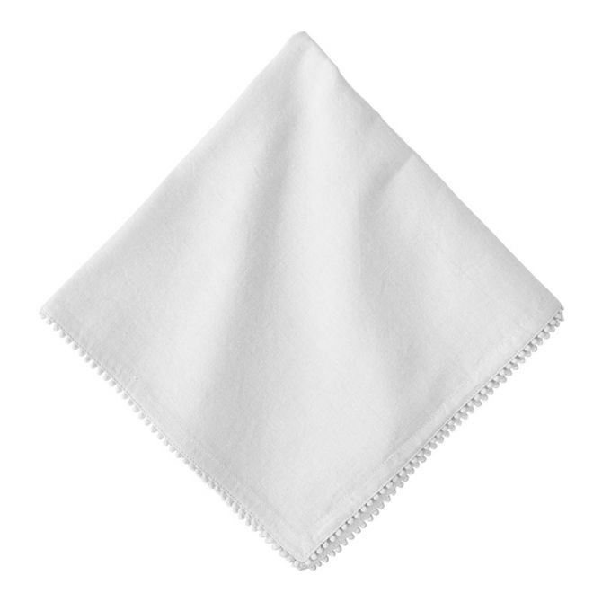 Juliska Berry Trim Napkin, White