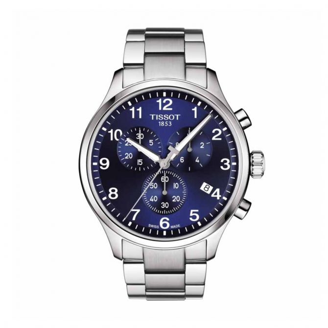 Tissot Chronograph XL Classic 45mm Watch, Blue Dial