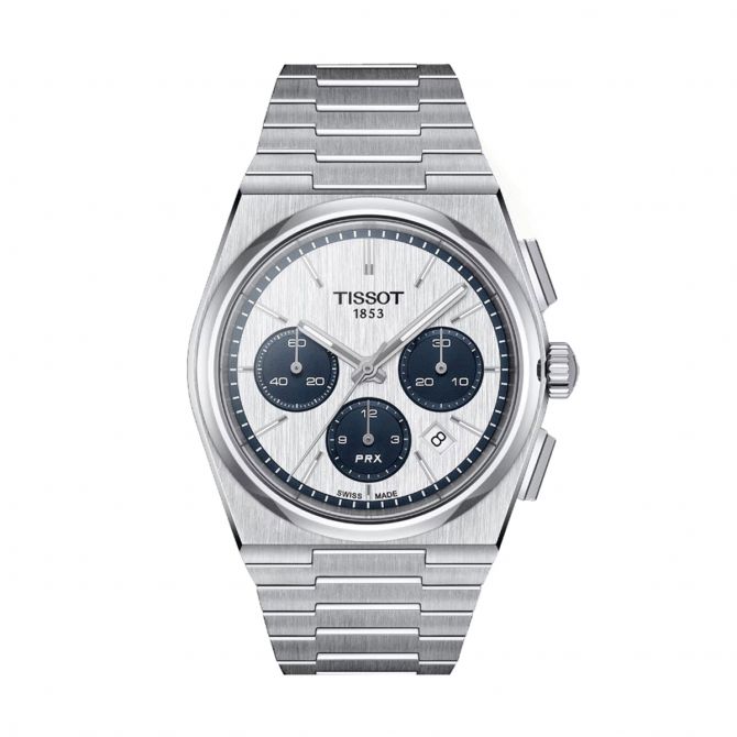 Tissot PRX Automatic Chronograph 42mm Men's Watch, White and Black Dial