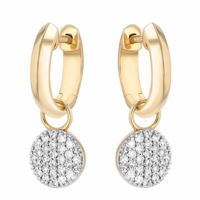 Phillips House Affair Infinity Diamond Pavé Huggie Drop Earrings in Yellow Gold