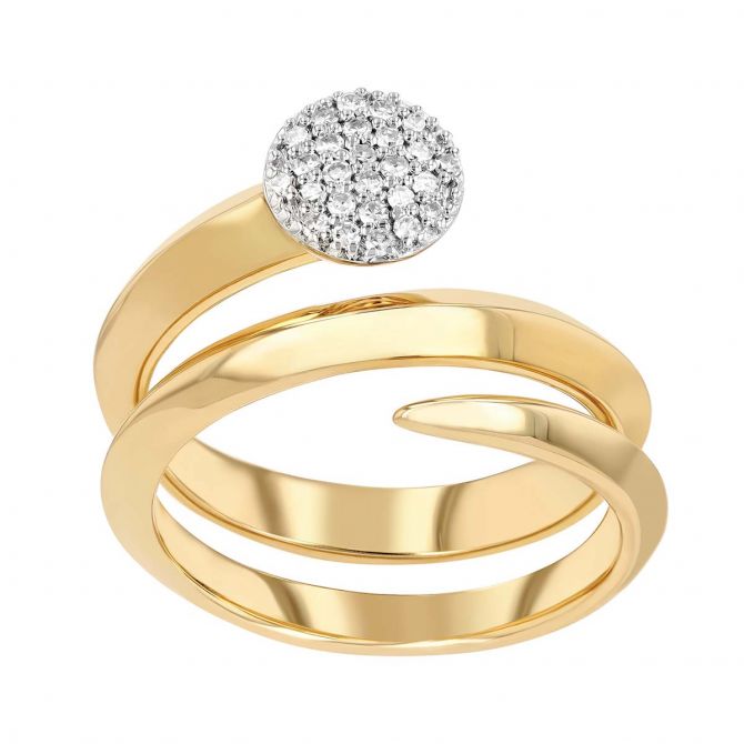 Phillips House Infinity Diamond Pavé Double Wrap Ring in Yellow Gold