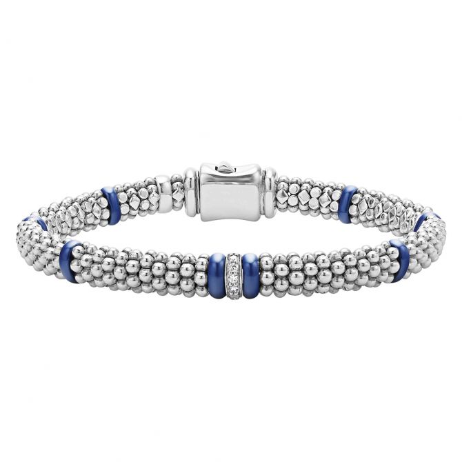 LAGOS Blue Caviar Single Station Diamond Caviar Bracelet, 6 mm, Size 7