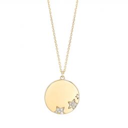 A Dainty Diamond Disc Pendant - Beverly Hills – Mizrahi Diamond Co.