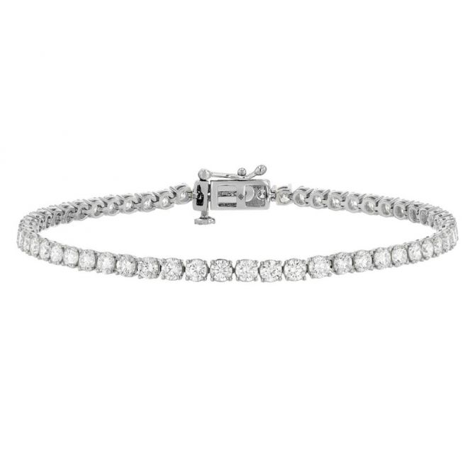 Borsheims Signature Collection Lab-Grown Diamond Tennis Bracelet in White Gold, 5.00 cttw, 7"