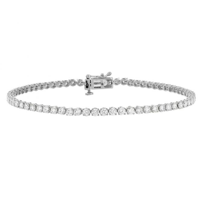 Borsheims Signature Collection Diamond Tennis Bracelet in White Gold, 3.00 cttw, 7"