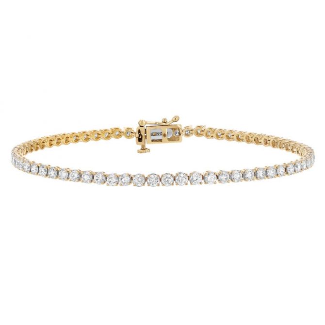 Borsheims Signature Collection Diamond Tennis Bracelet in Yellow Gold, 3.00 cttw,